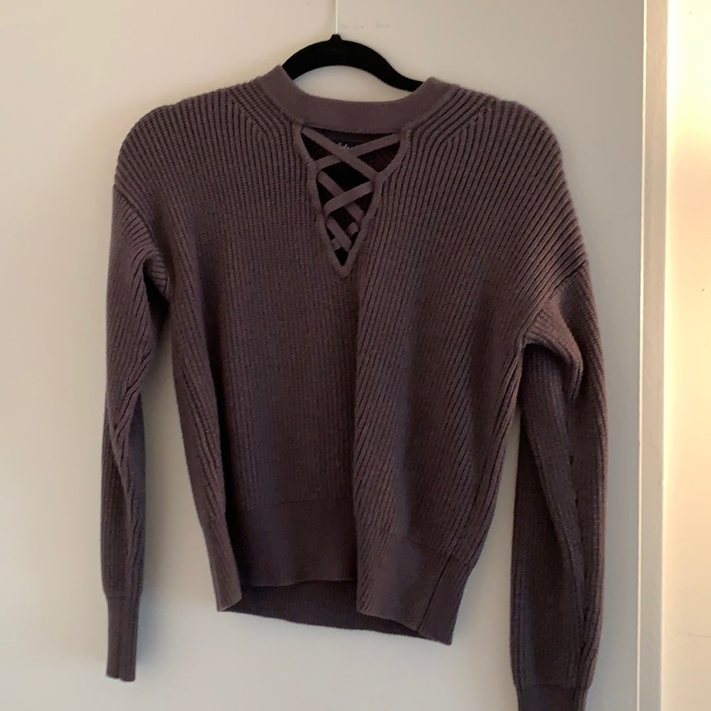 Grey xs Splendid sweater lace front